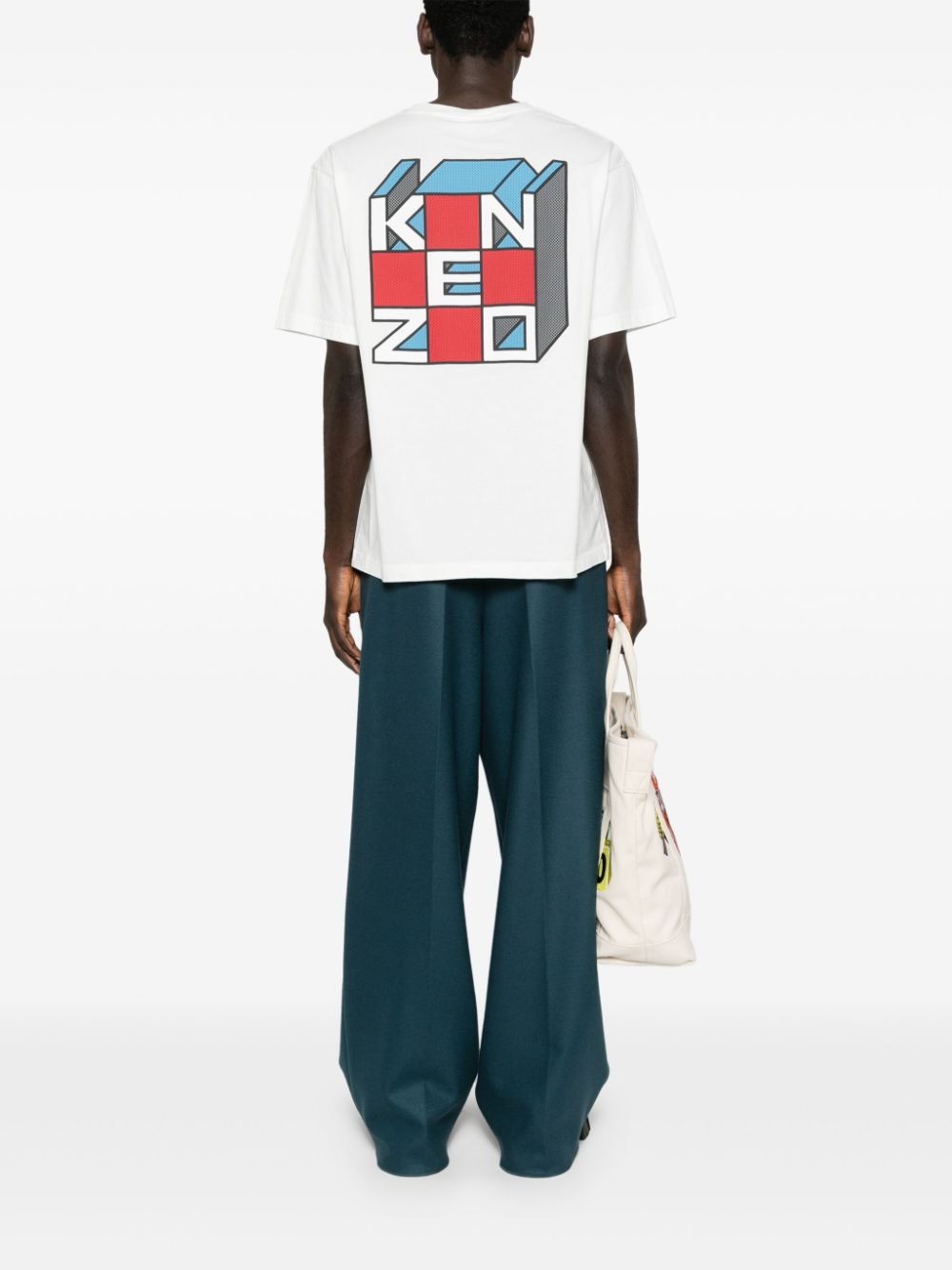 KENZO Kube logo-print T-shirt farfetch REVERSIBLE