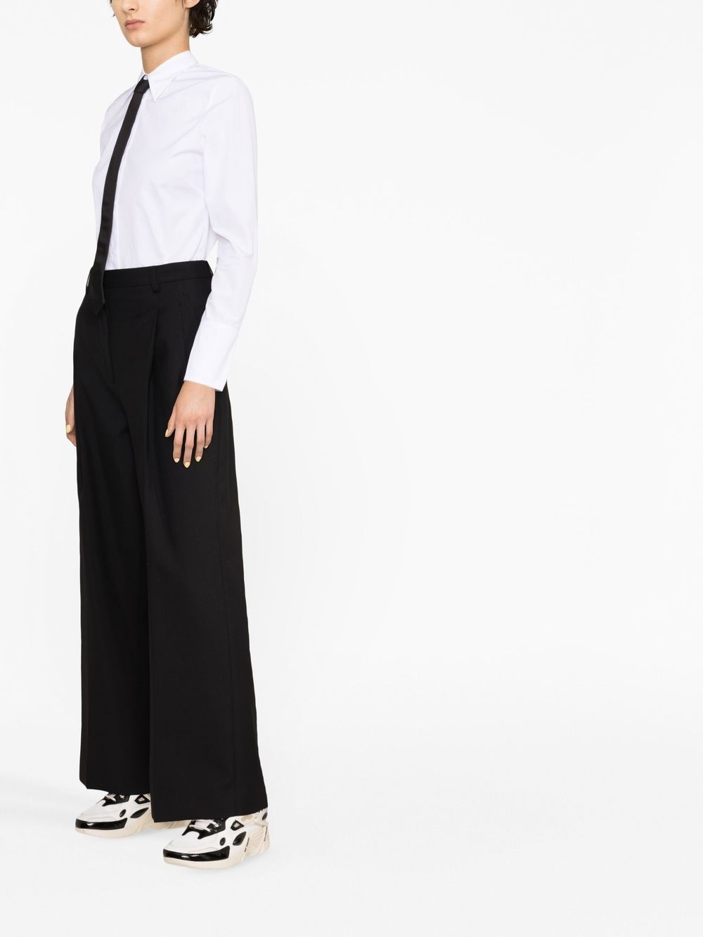 high-waisted wide-leg trousers - 3