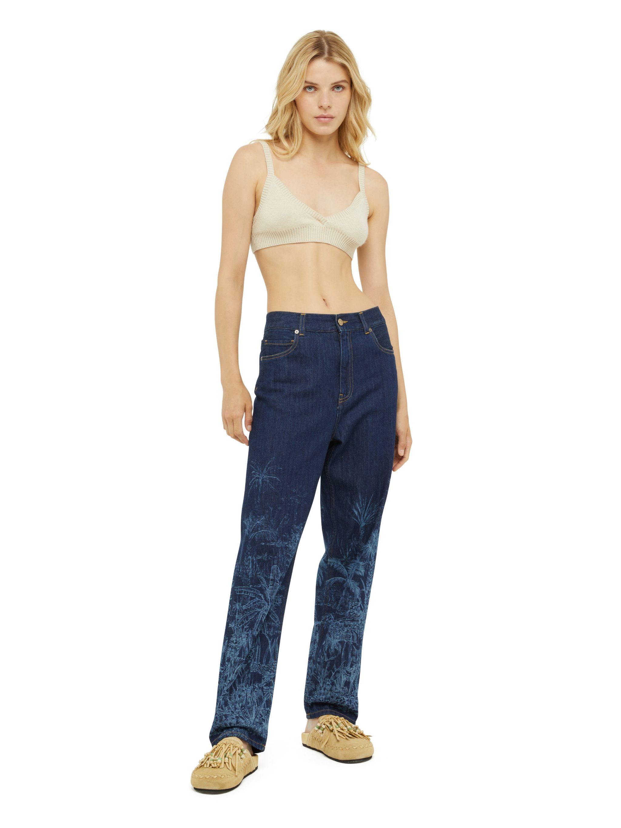 Jungle Toile De Jouy Denim Pants - 4