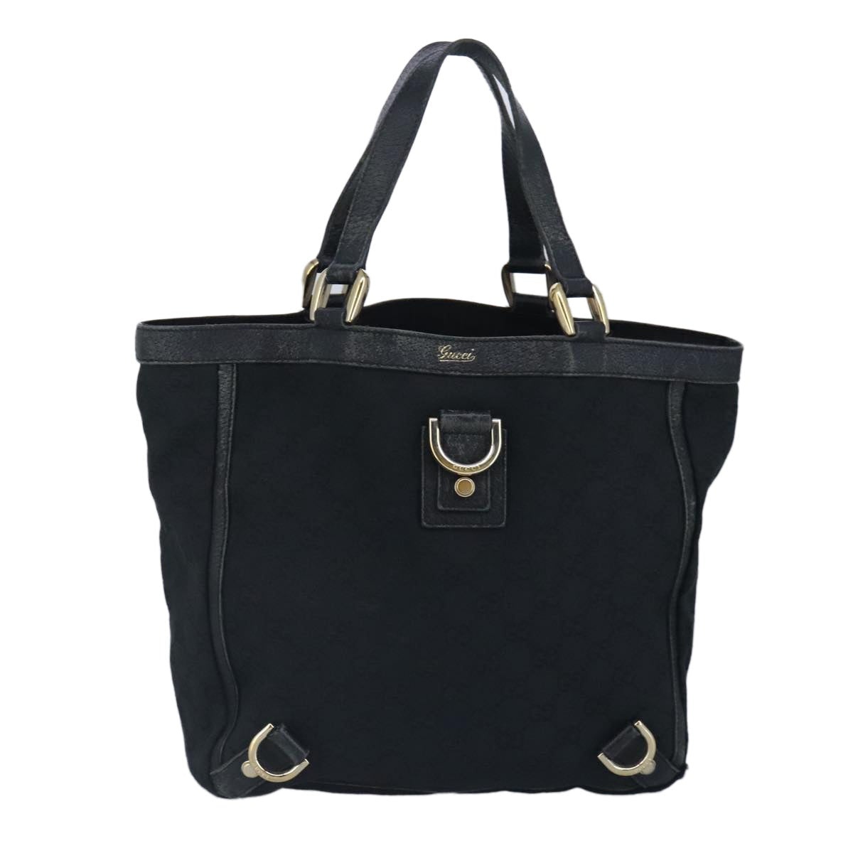 GUCCI GG Canvas Tote Bag Black Gold - 13