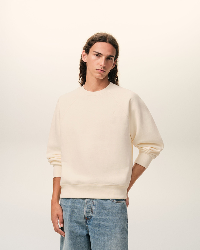 AMI Paris WHITE COTTON EMBOSSED AMI DE COEUR SWEATSHIRT outlook