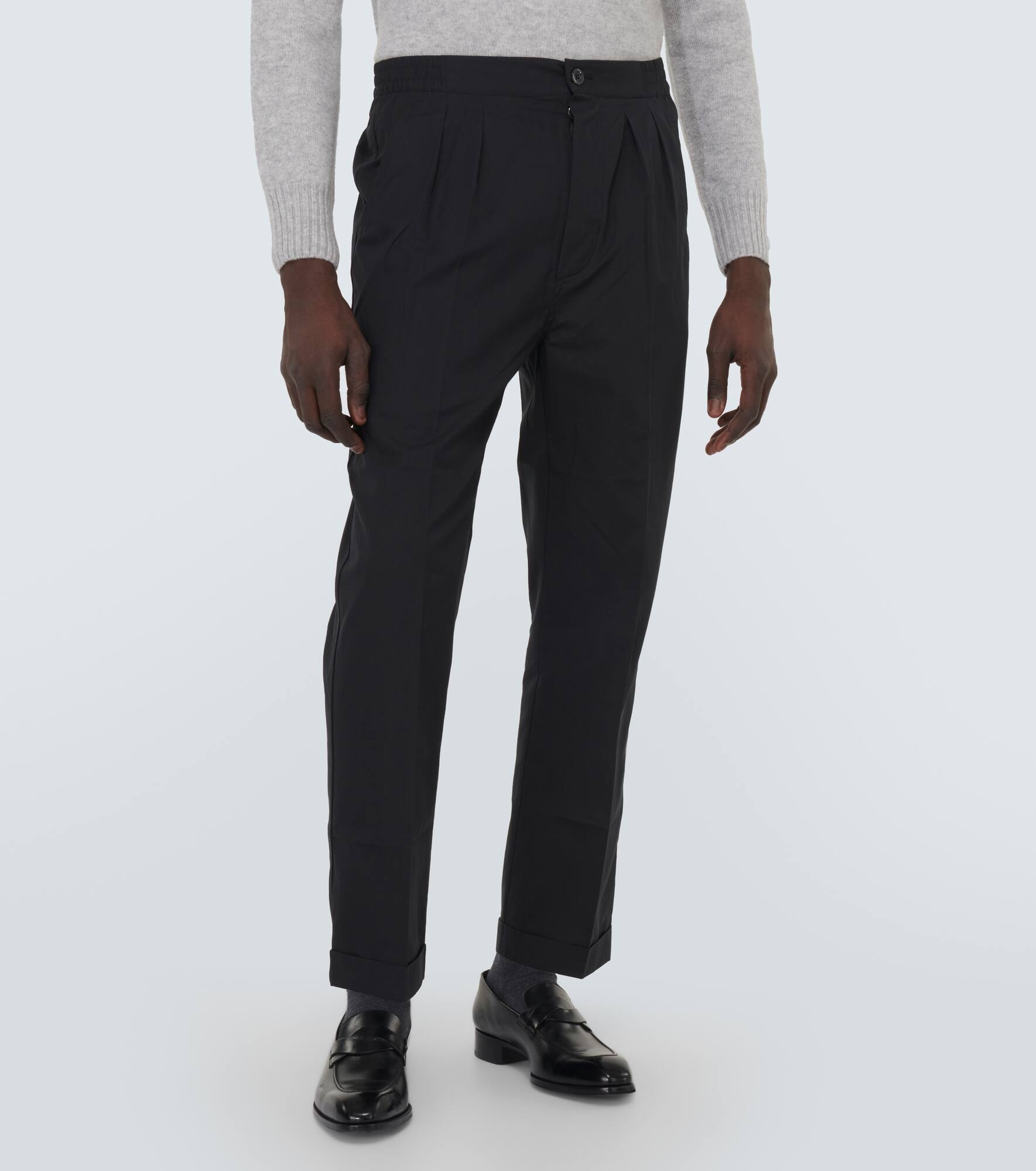 Cotton and silk straight pants - 3