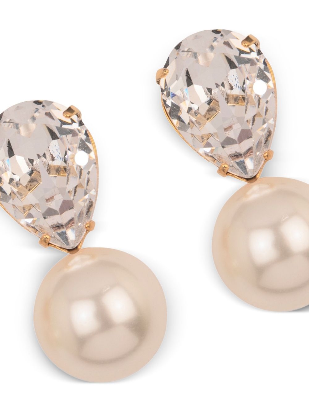 crystal-pearl earrings - 2