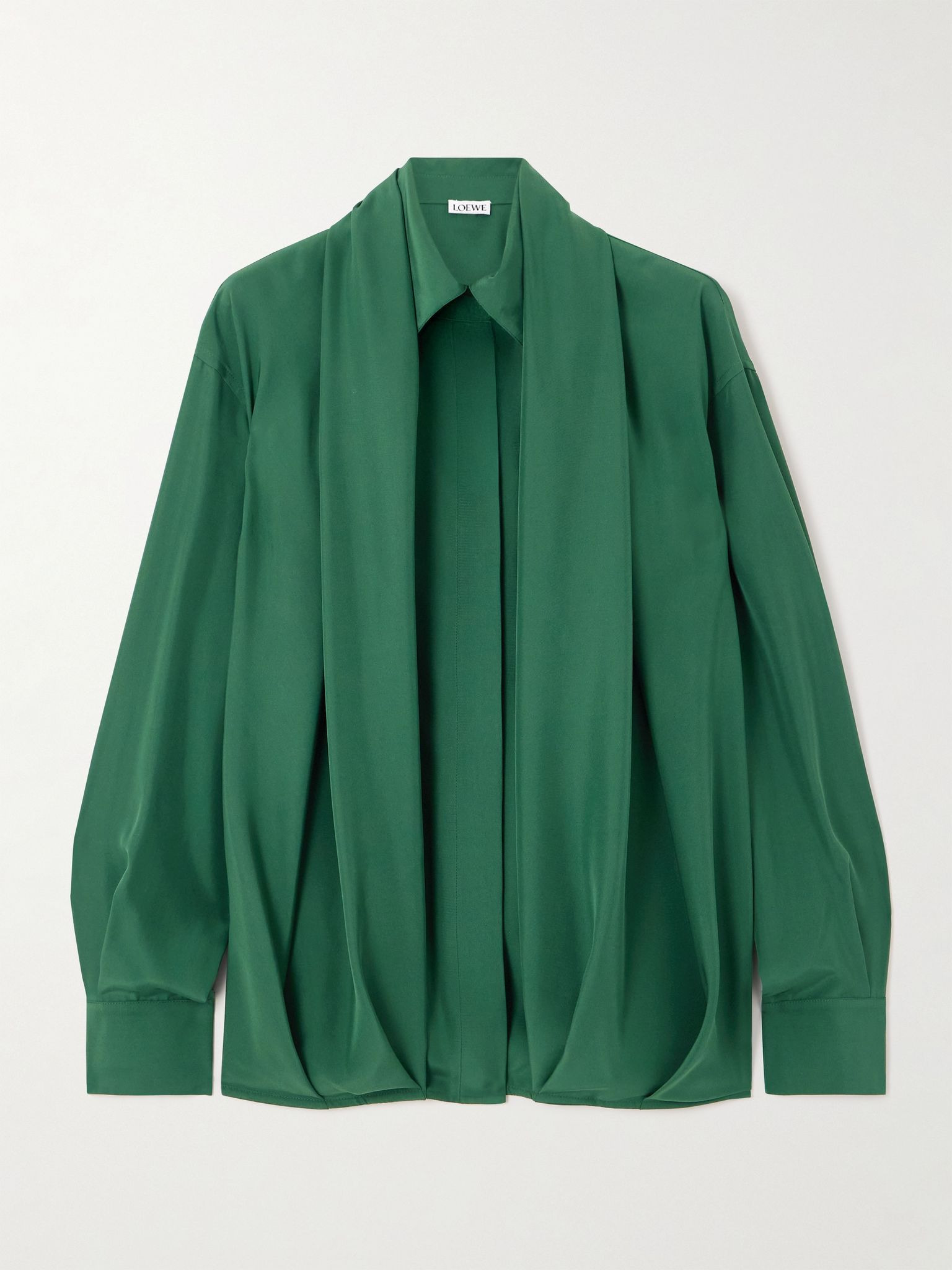 Draped silk blouse Green - 1