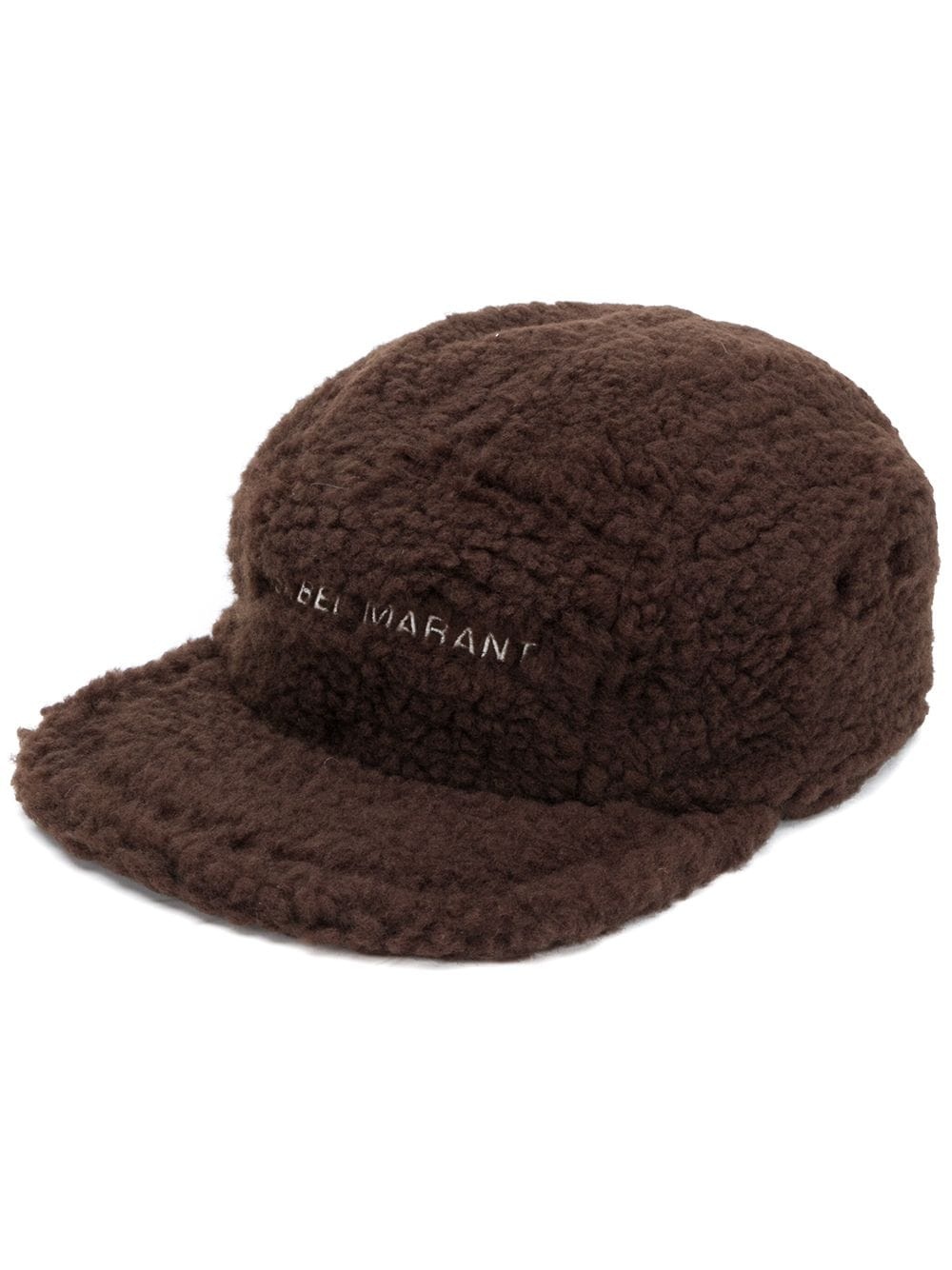 faux-shearling logo cap - 1