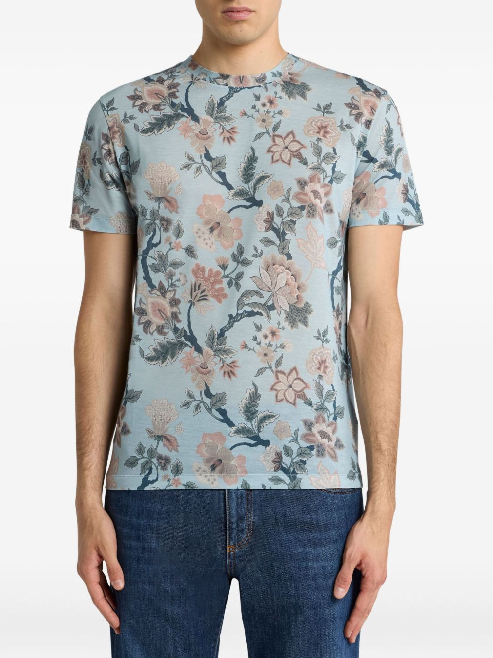 floral-print T-shirt - 2