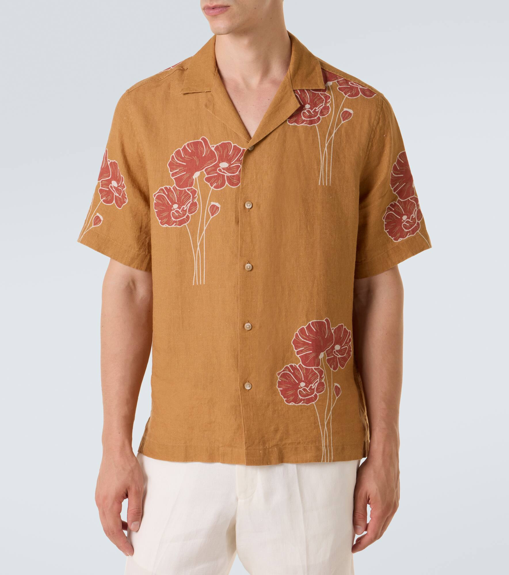Roberto floral linen bowling shirt - 3