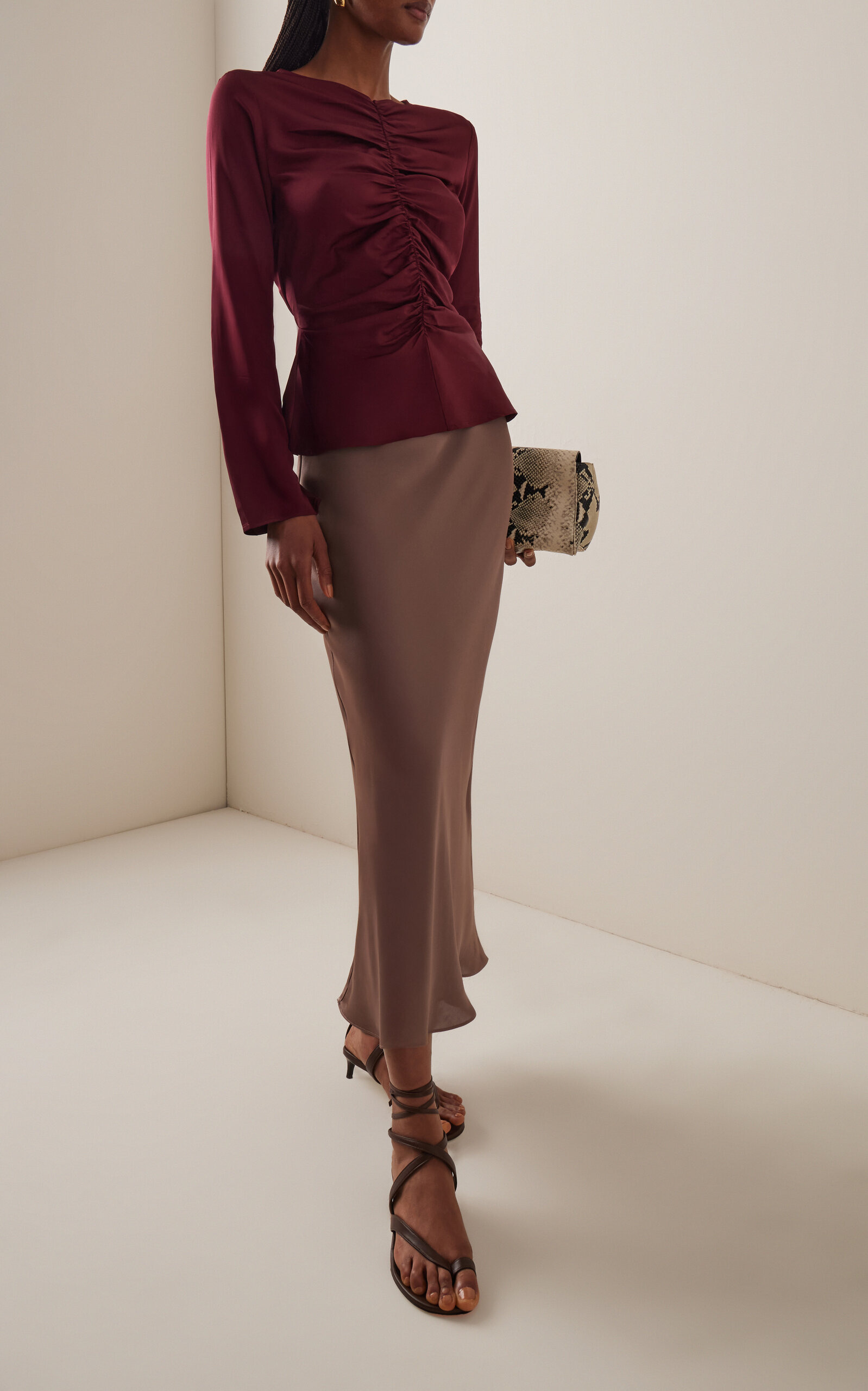 Allure Gathered Top burgundy - 3