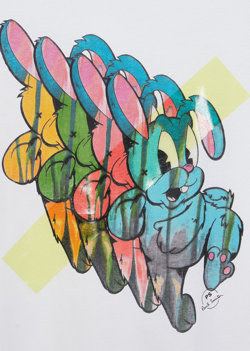 Paul Smith White 'Bunny Repeat' Print T-Shirt outlook