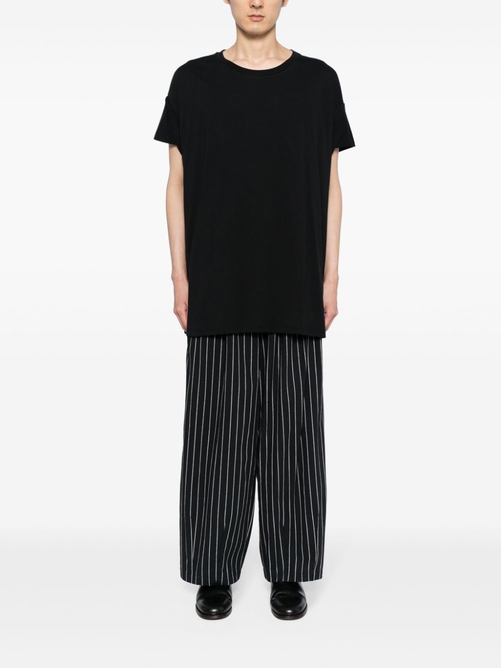 draped-detail cotton T-shirt - 2