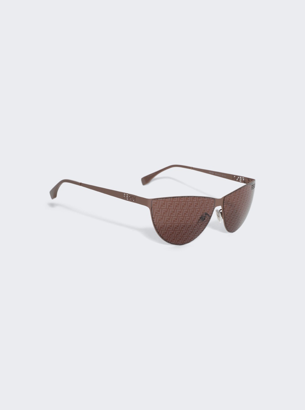 Micro Logo Cut-out Sunglasses Matte Brown - 4