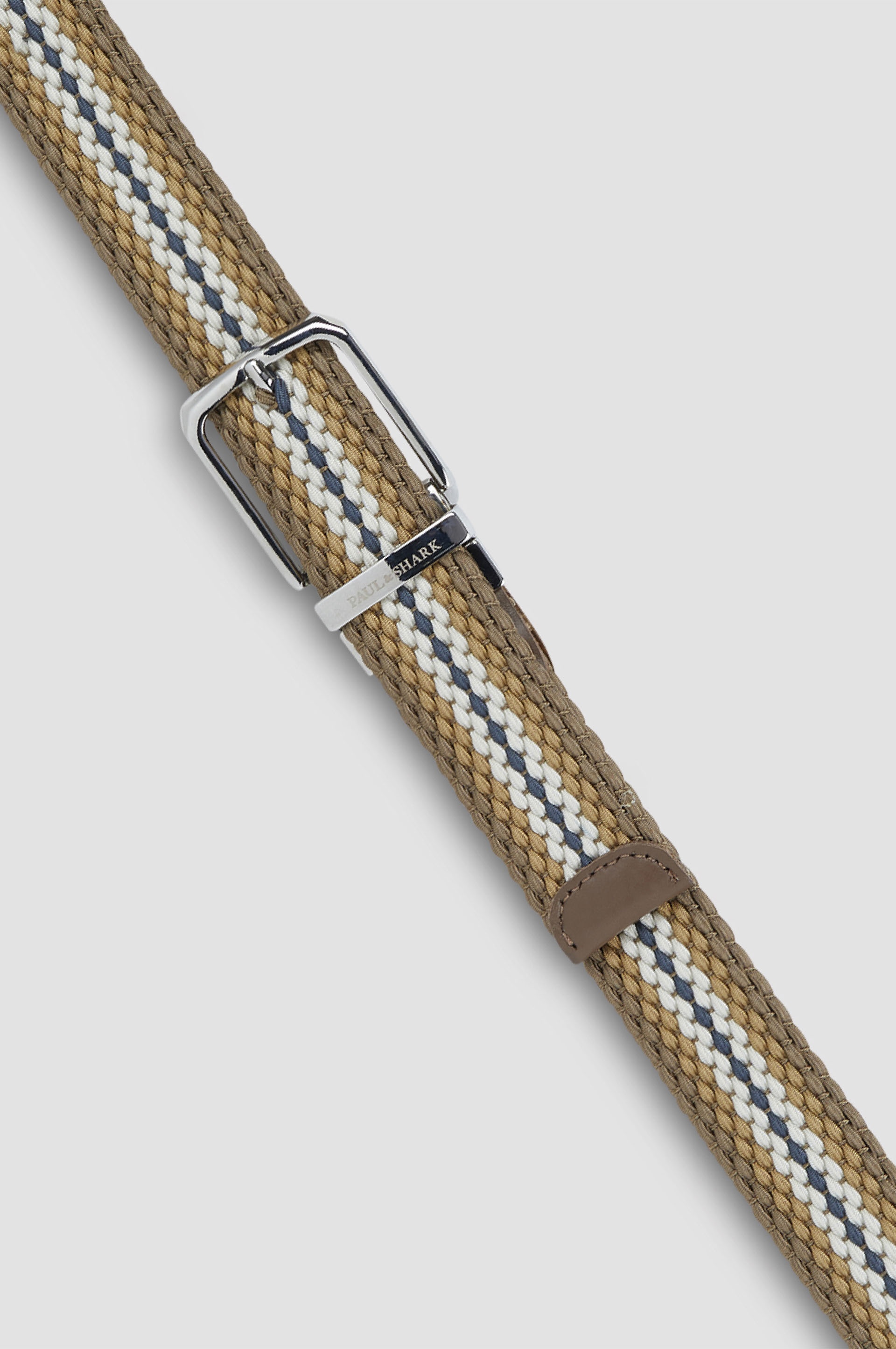 STRIPED ELASTIC BELT WITH LEATHER TRIMS - 2