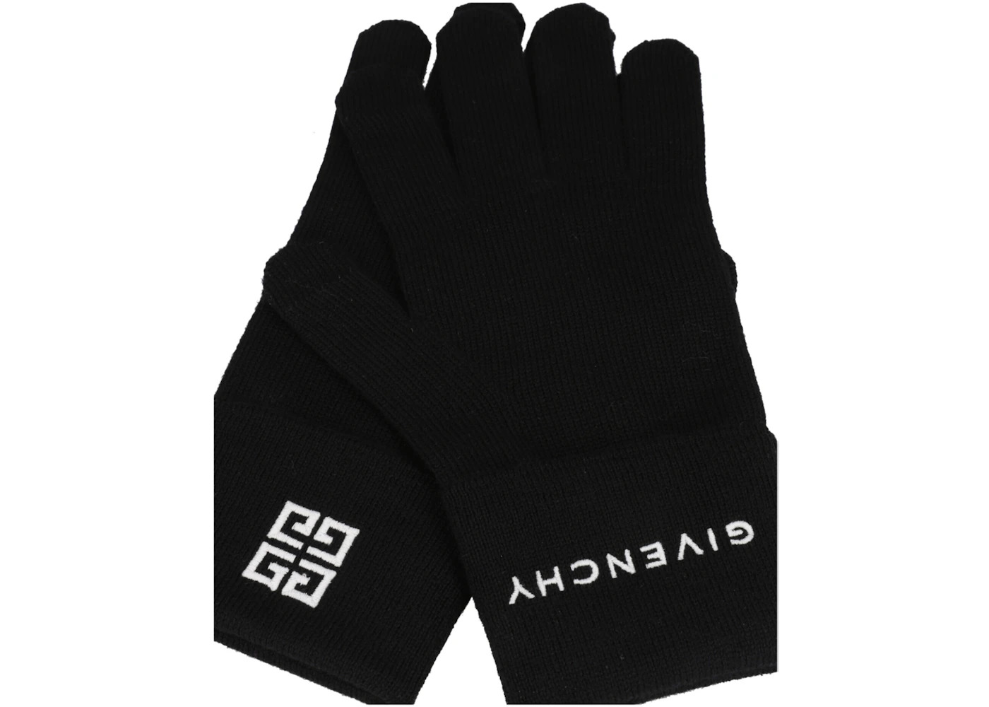 Givenchy Embroidered Logo Gloves Black/White - 3