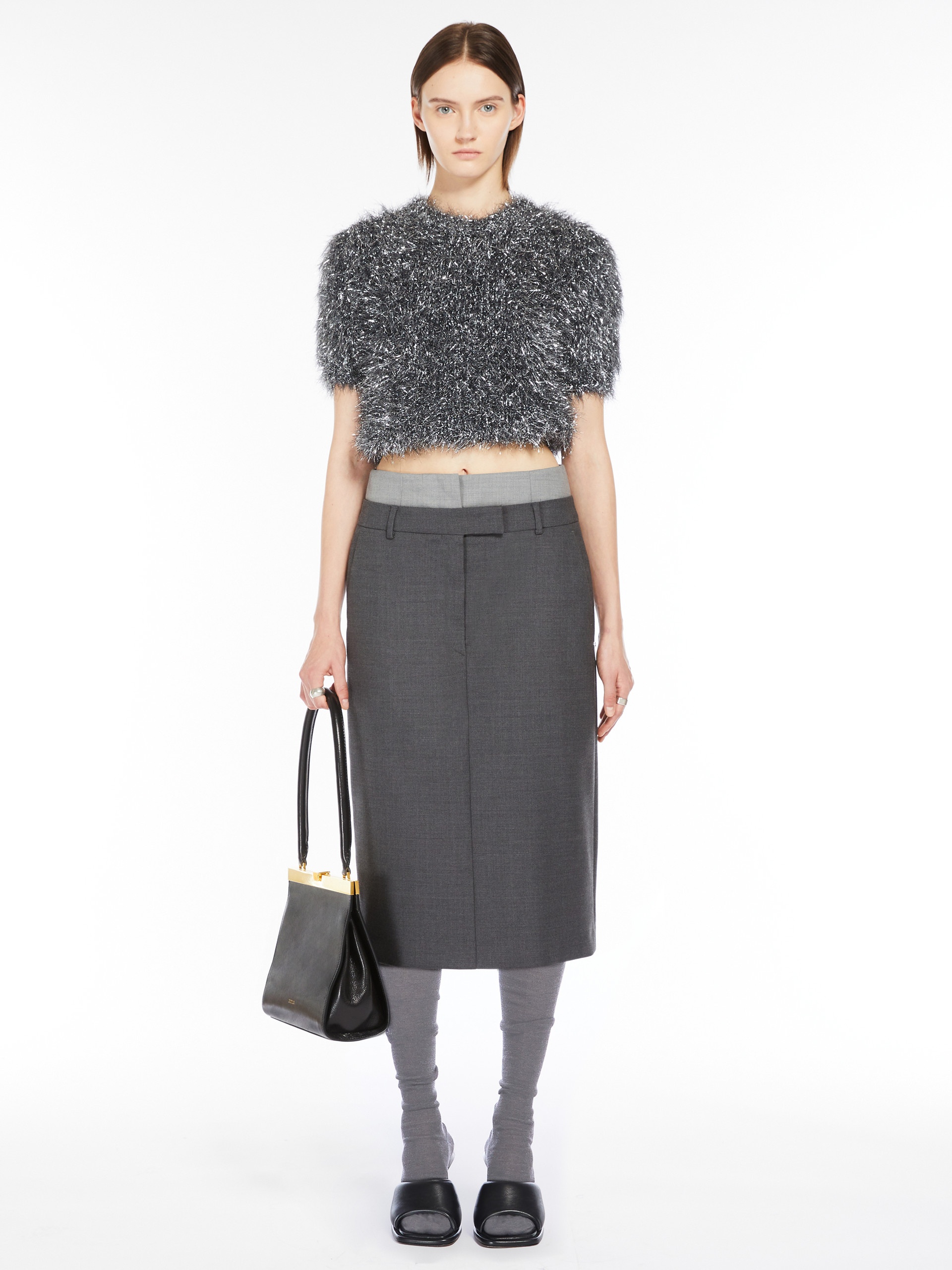ALCESTE Stretch wool midi skirt - 2