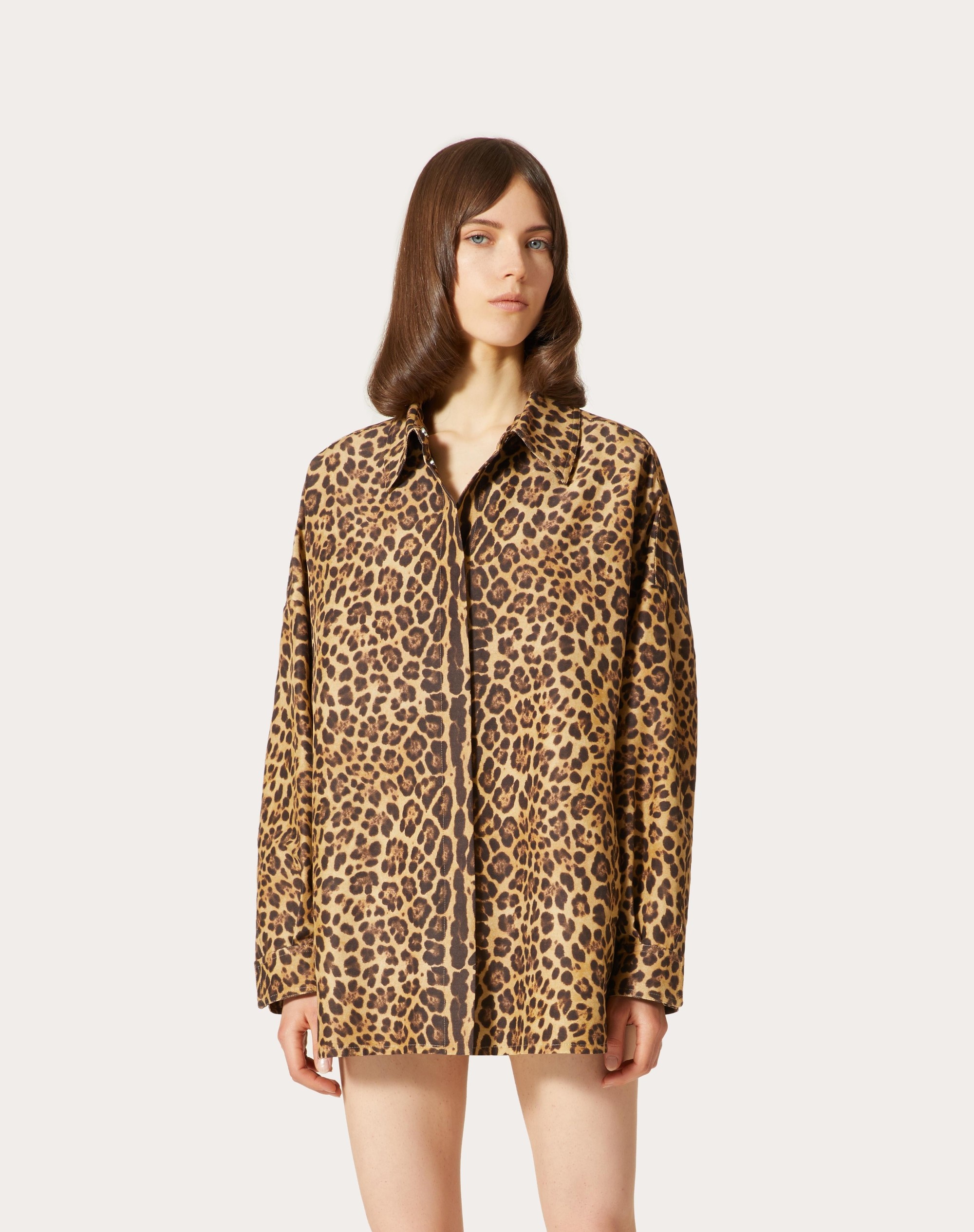 PRINTED MICRO FAILLE PEA COAT - 3