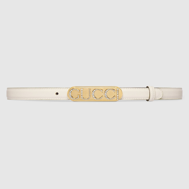 Thin belt with crystal Gucci buckle 1