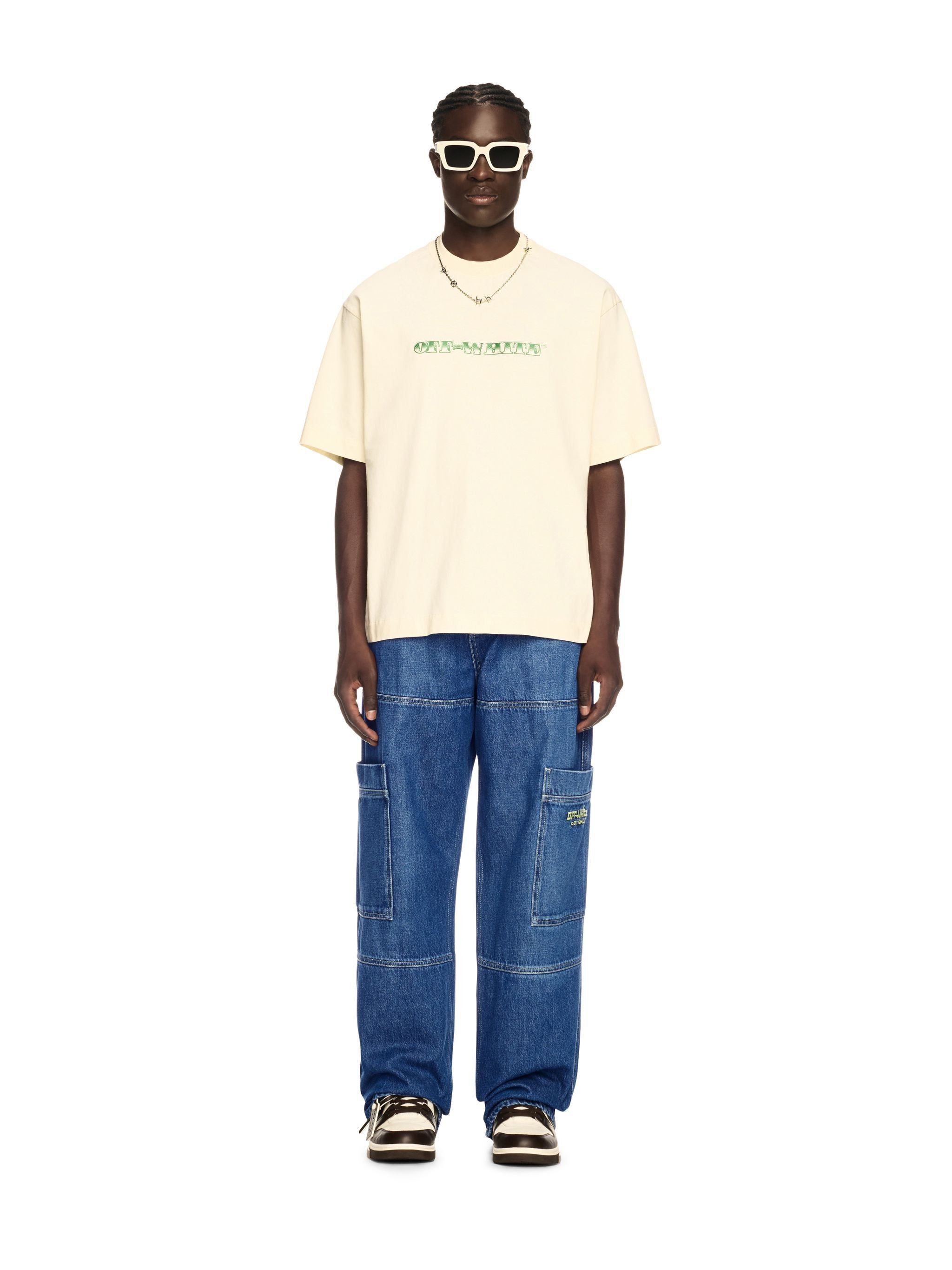 Blue Irregular Cargo Jeans - 3