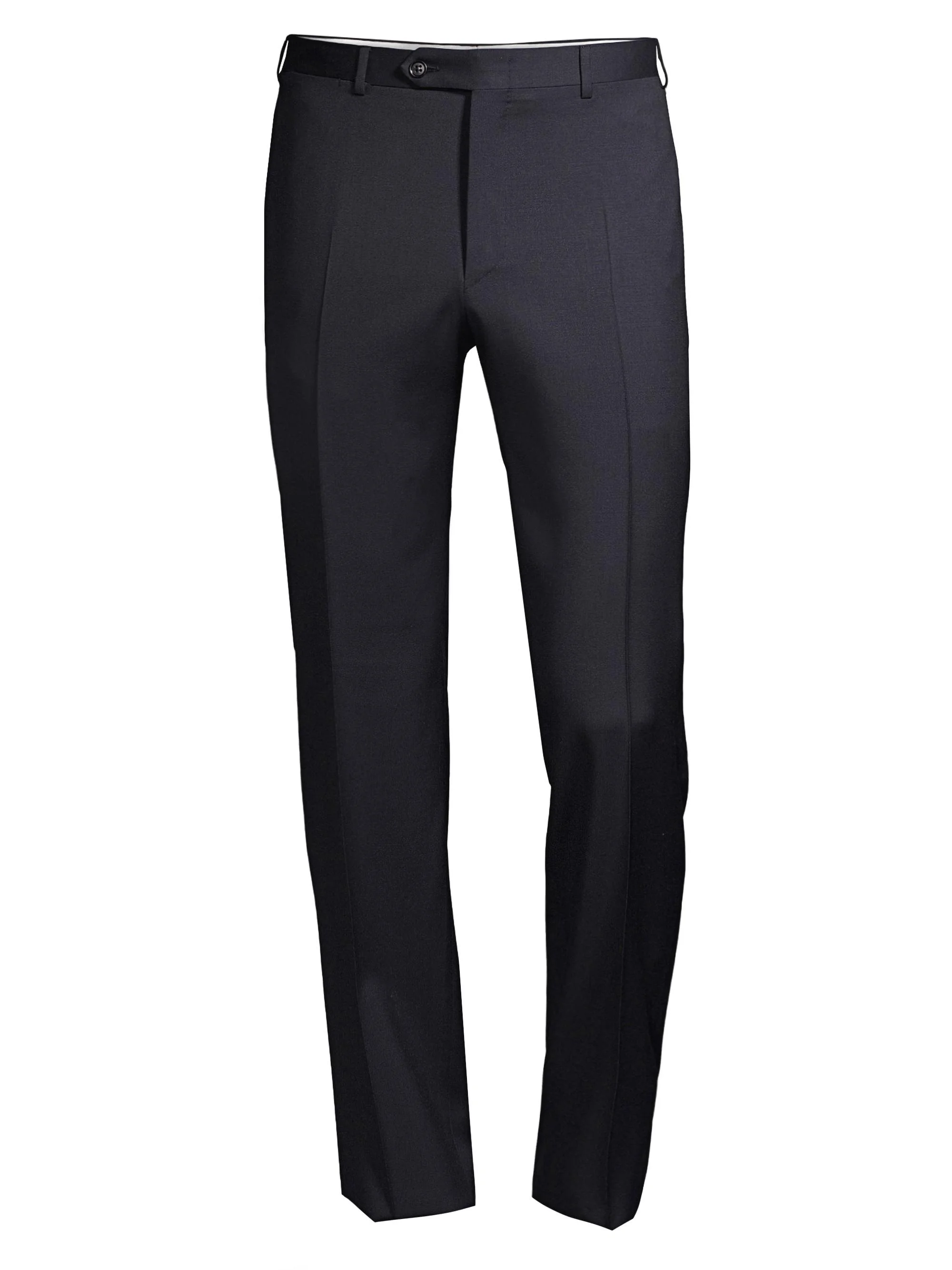 Men's Slim-Fit Wool Trousers - Navy - 1