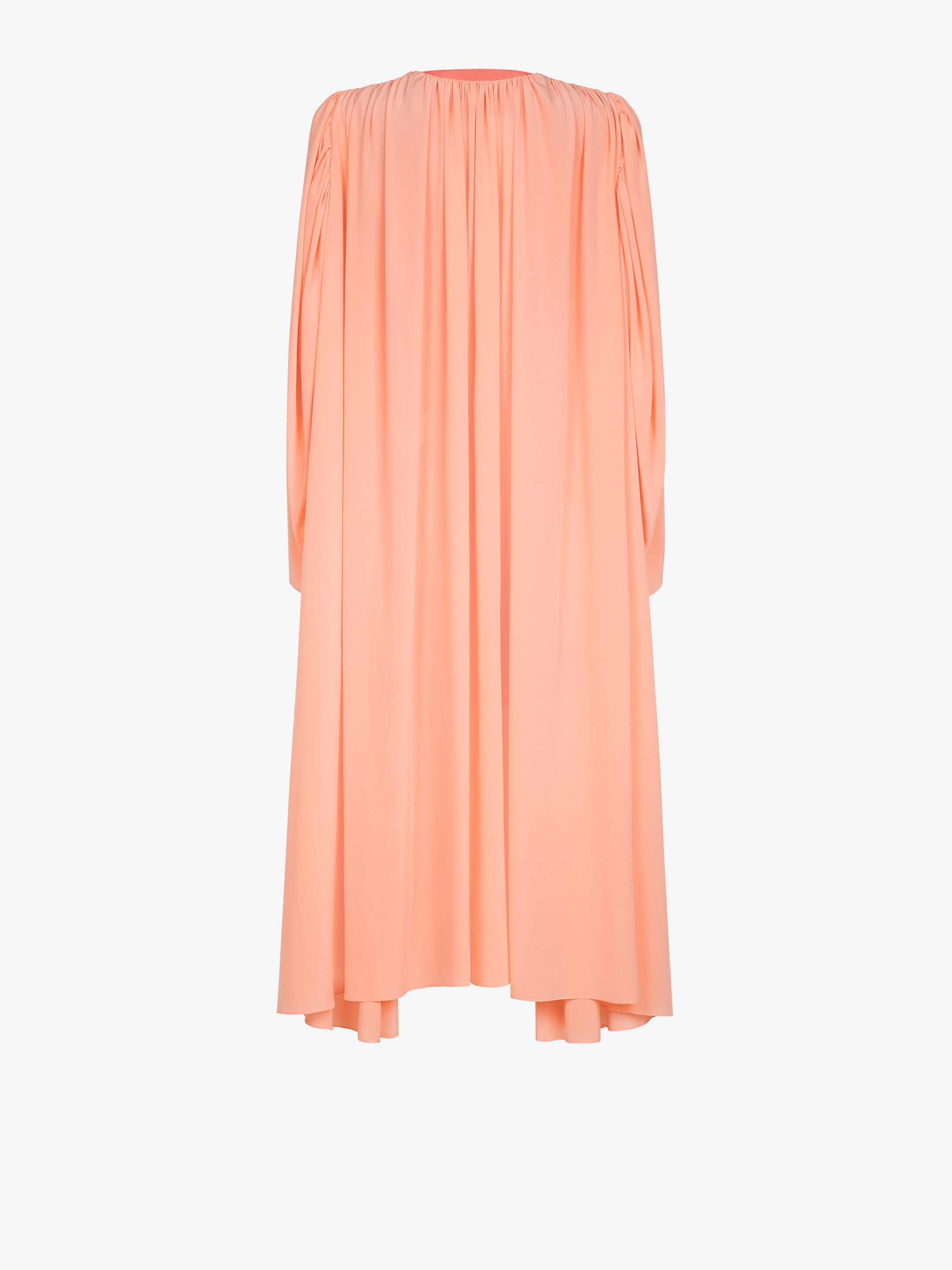 Drapé dress in silk with puff sleeves - 4