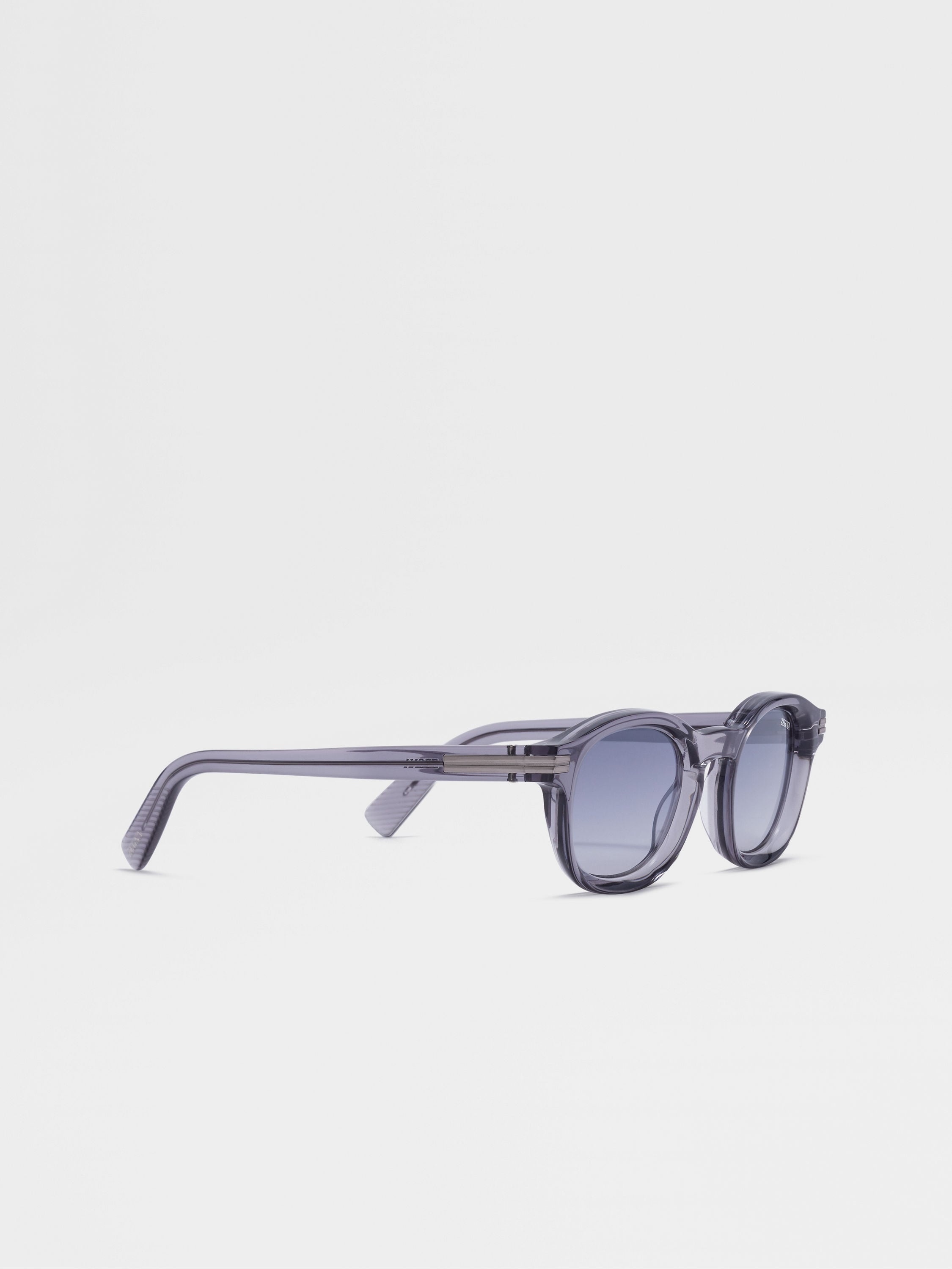 TRANSPARENT GREY AURORA I ACETATE SUNGLASSES - 3