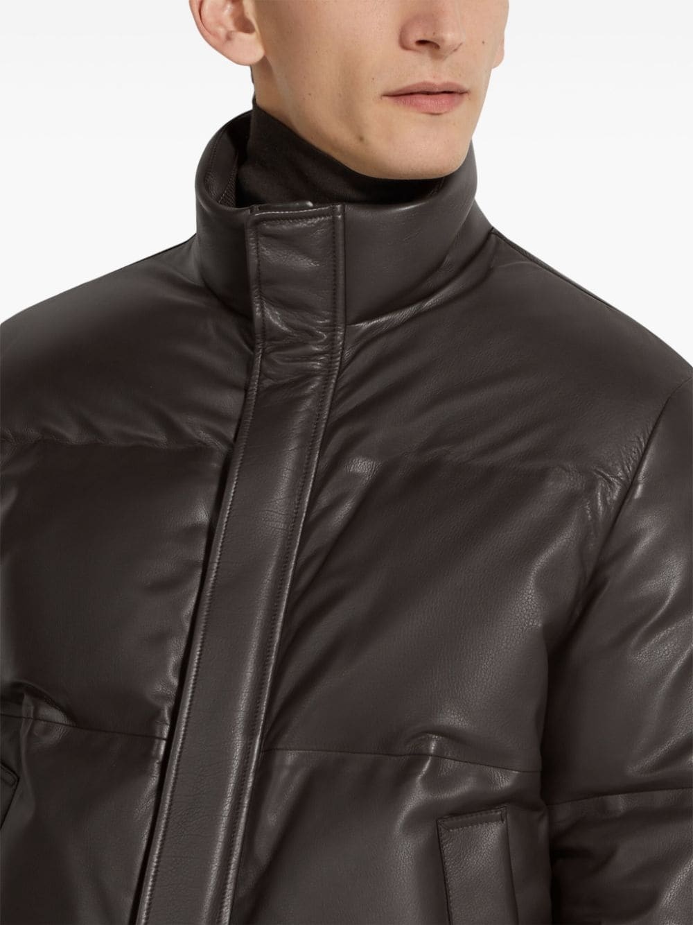 leather padded jacket - 5