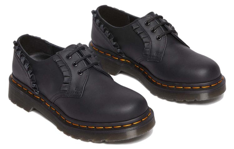 (WMNS) Dr. Martens 1461 Frill Nappa Leather Oxford Shoes 'Black' 30696001 - 3