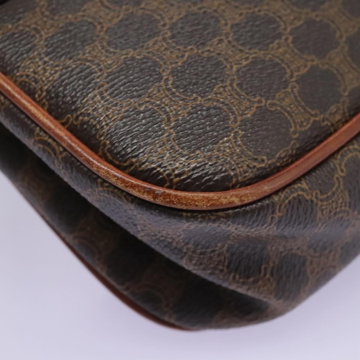 CELINE Macadam Canvas Shoulder Bag Pvc Leather Brown - 15