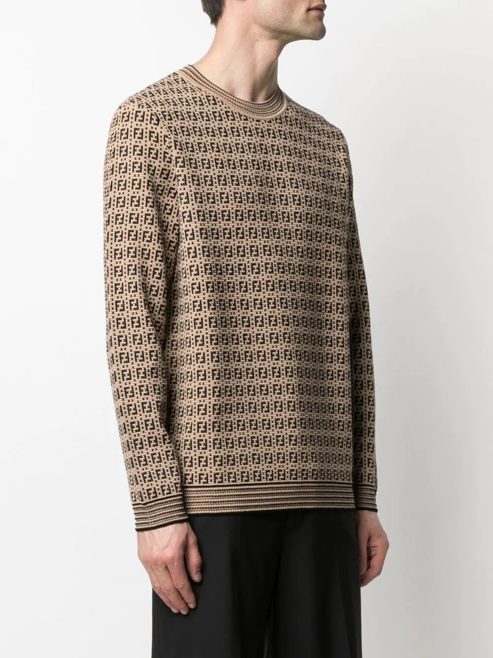 FF-motif woven jumper - 3