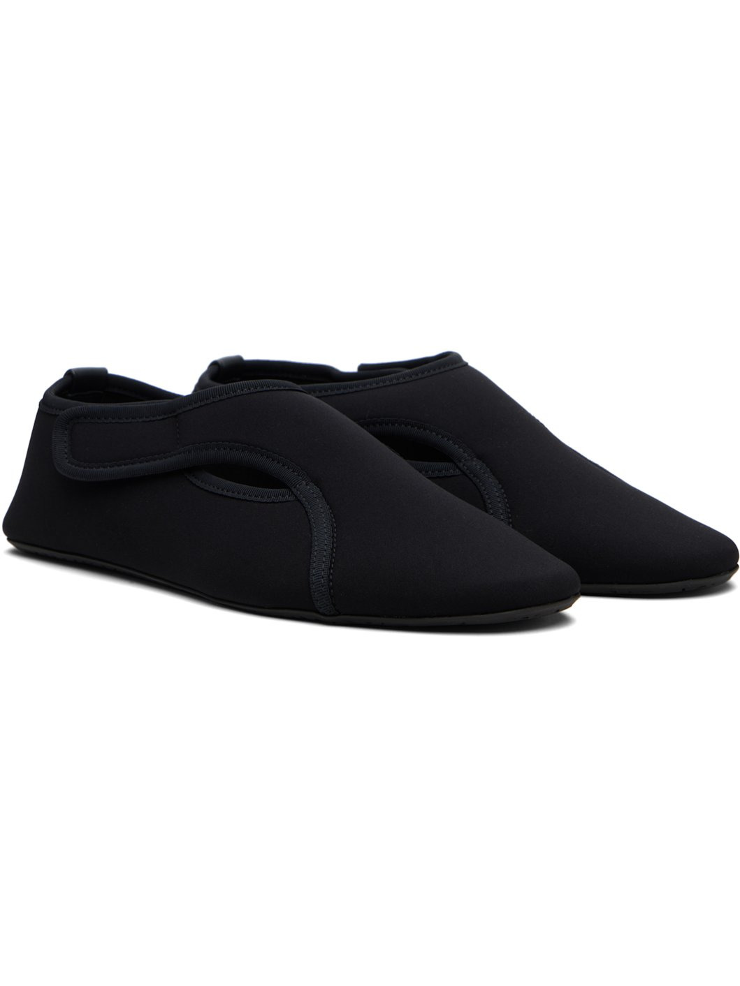 Black Neoprene Ballerina Flats - 4