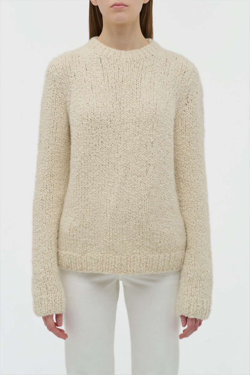 GABRIELA HEARST Typhon Knit Sweater in Ivory Cashmere Boucle outlook