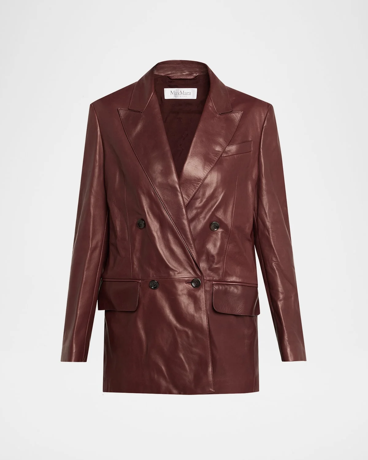 Duse Leather Double-Breasted Jacket - 1