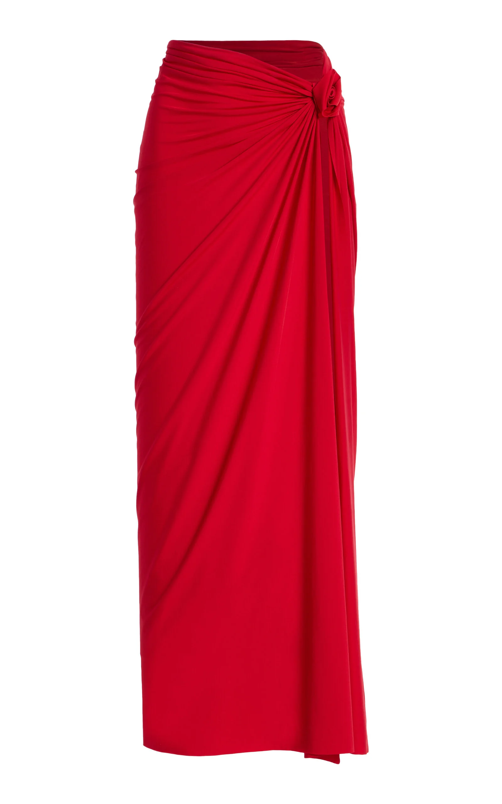 Exclusive La Isla Pollera Jersey Maxi Skirt red - 1