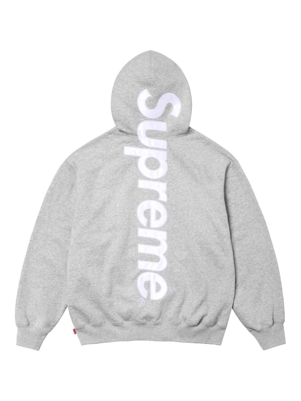 satin-appliqué "Grey" hoodie - 2