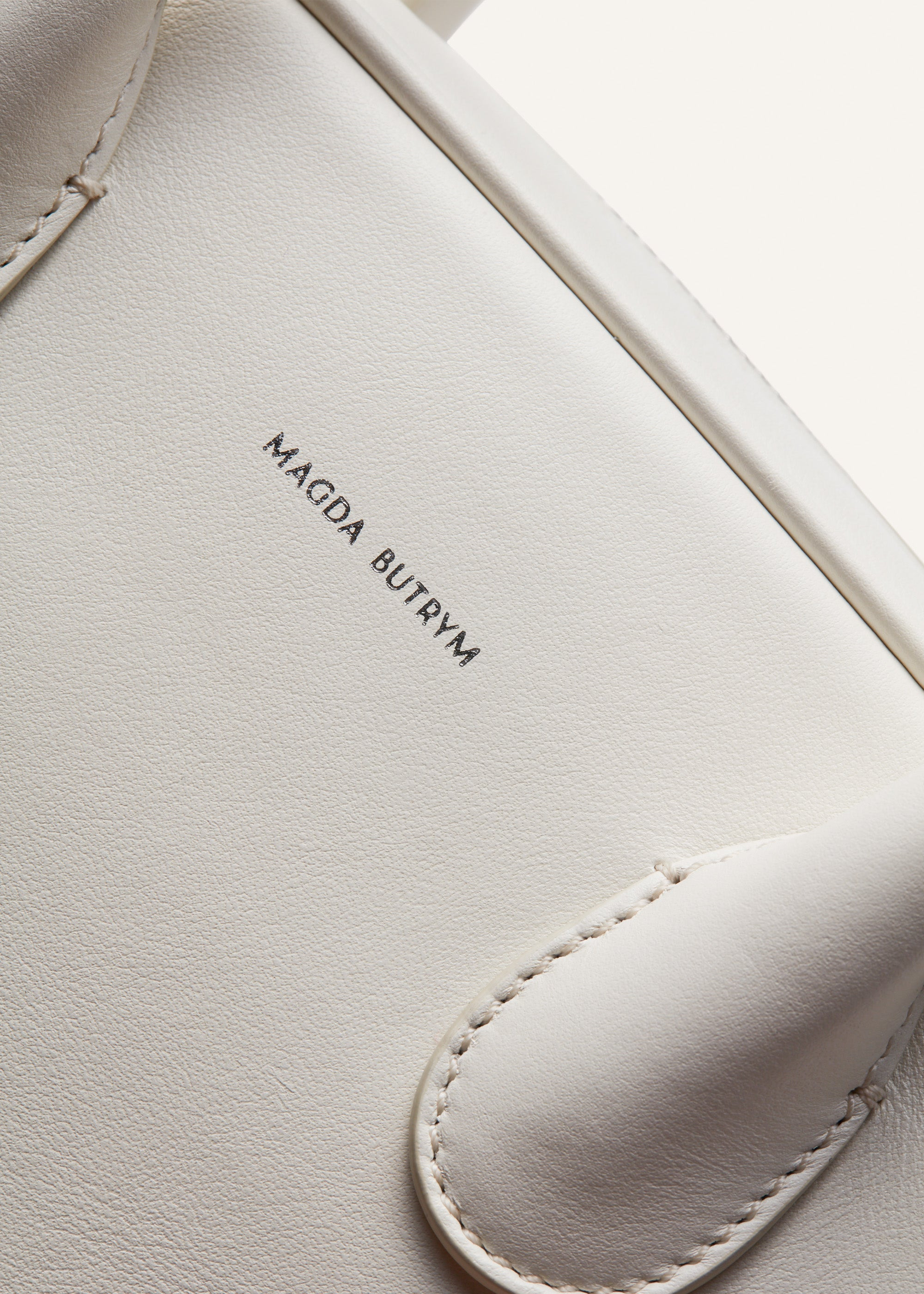 Brigitte square bag in cream leather and silver - 3