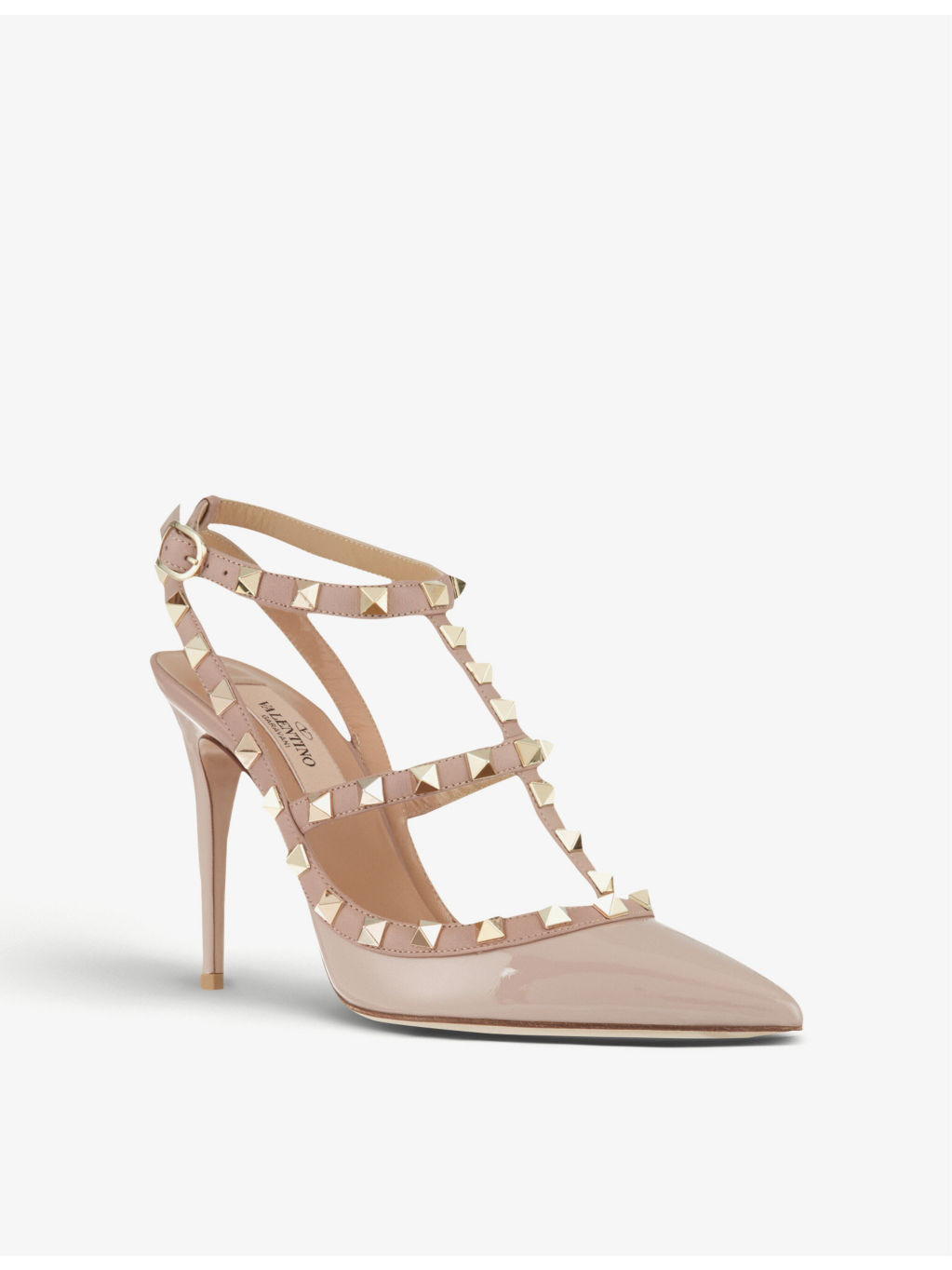 So Noir rockstud patent-leather heeled sandals - 4