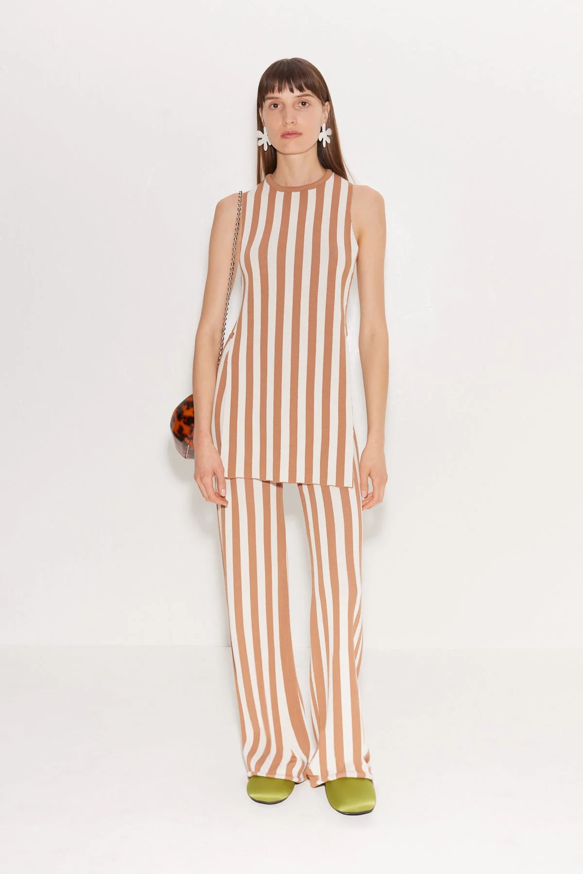 Knits By Jabber Pant in Tan Stripe - 1