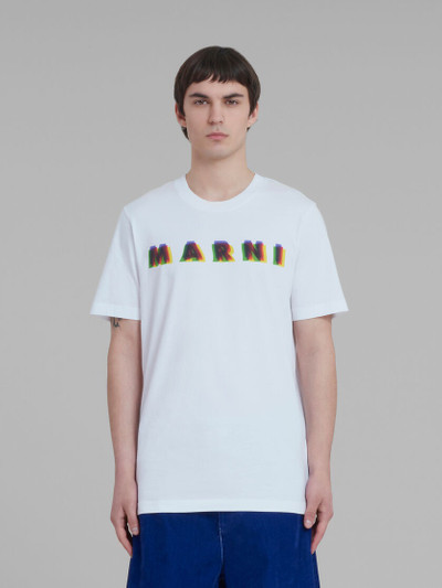 Marni WHITE COTTON T-SHIRT WITH 3D MARNI PRINT outlook