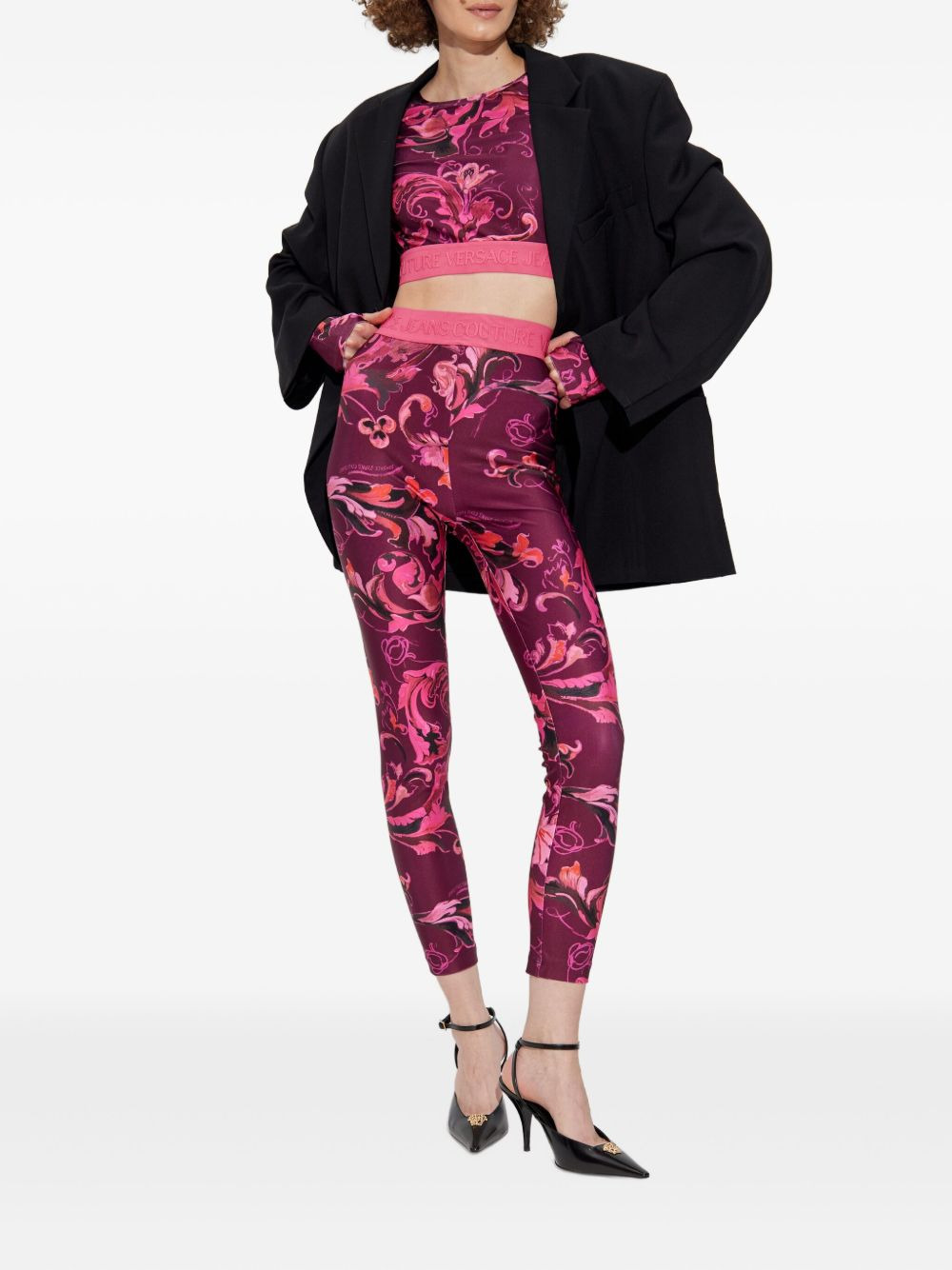 Barocco-print leggings - 3