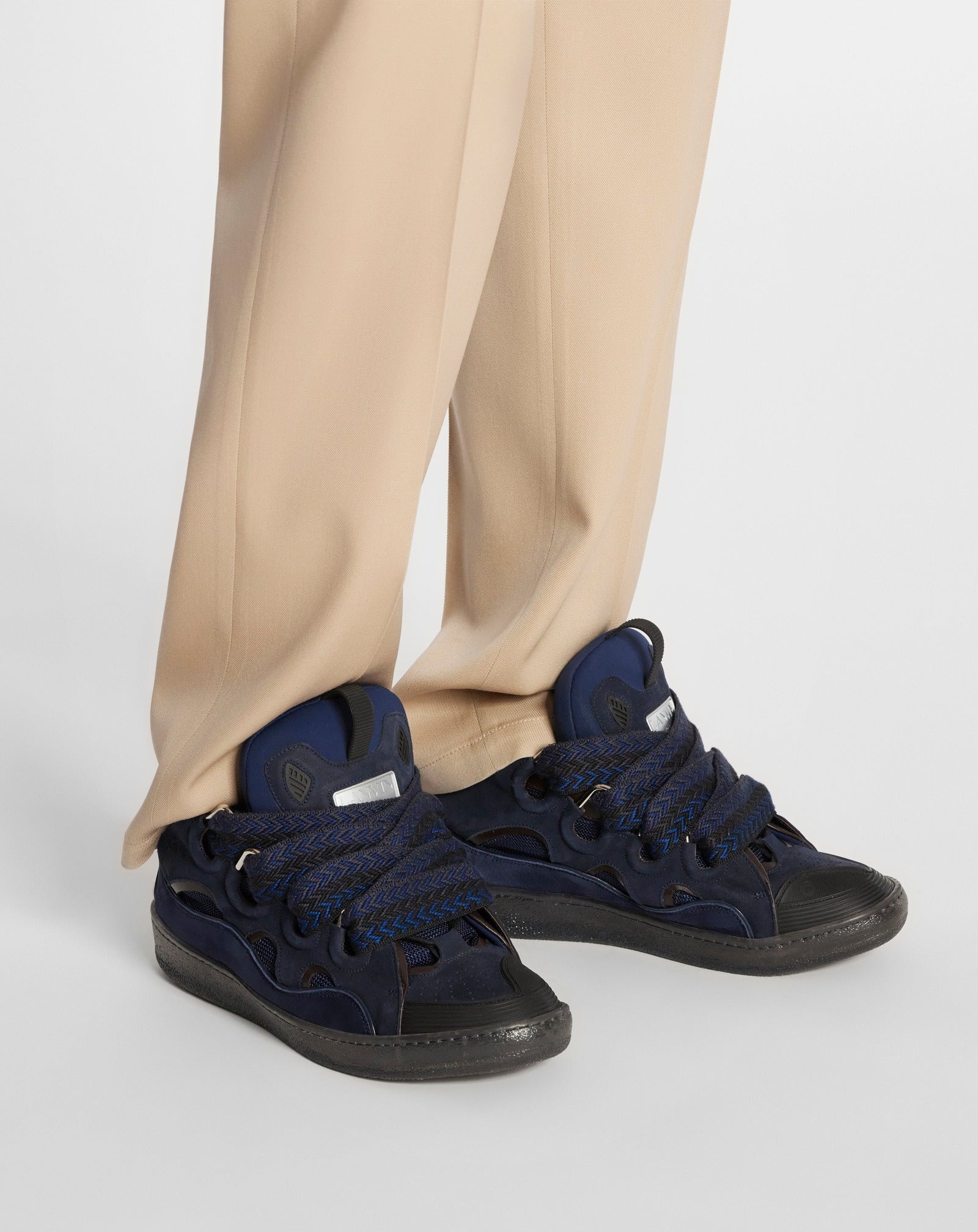 LEATHER CURB SNEAKERS - 5