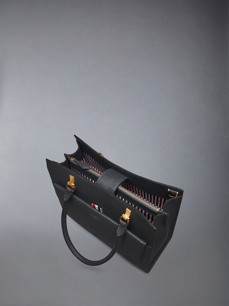 Medium Duet Tote in Pebble Grain Leather 5