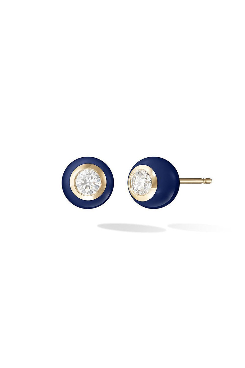 Medium Navy Audrey Diamond Stud Earrings 1
