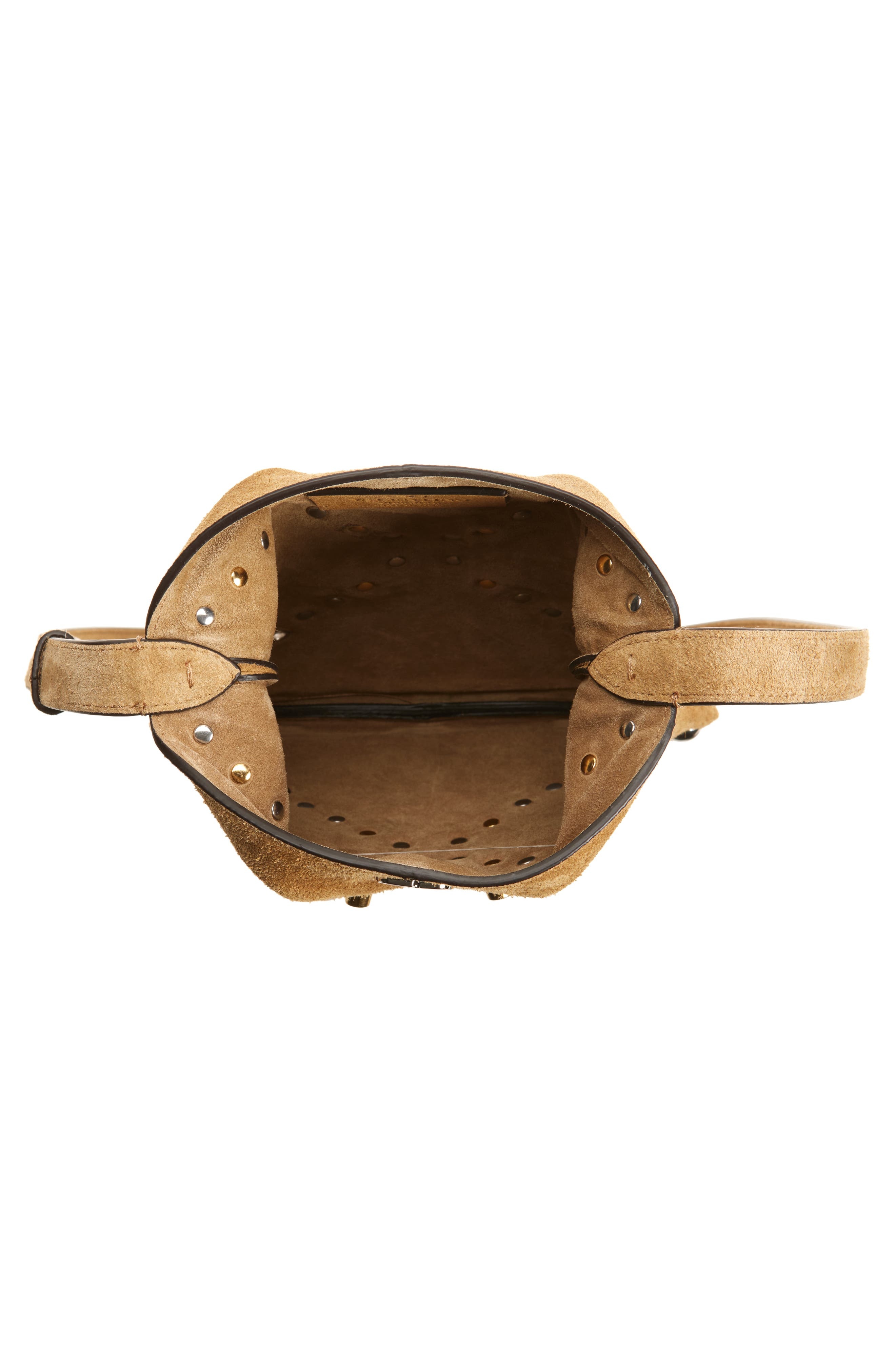 Valentino Garavani Small Nellcôte Fringe Stud Suede Crossbody Bag in Beige at Nordstrom - 5
