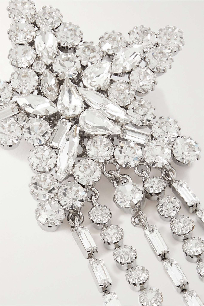 Oversized silver-tone crystal clip earrings 4