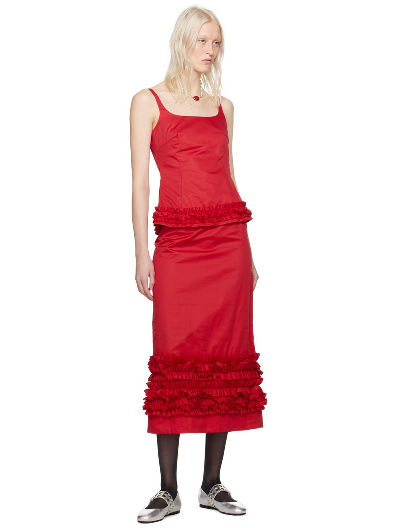 Molly Goddard Red Camille Tank Top outlook