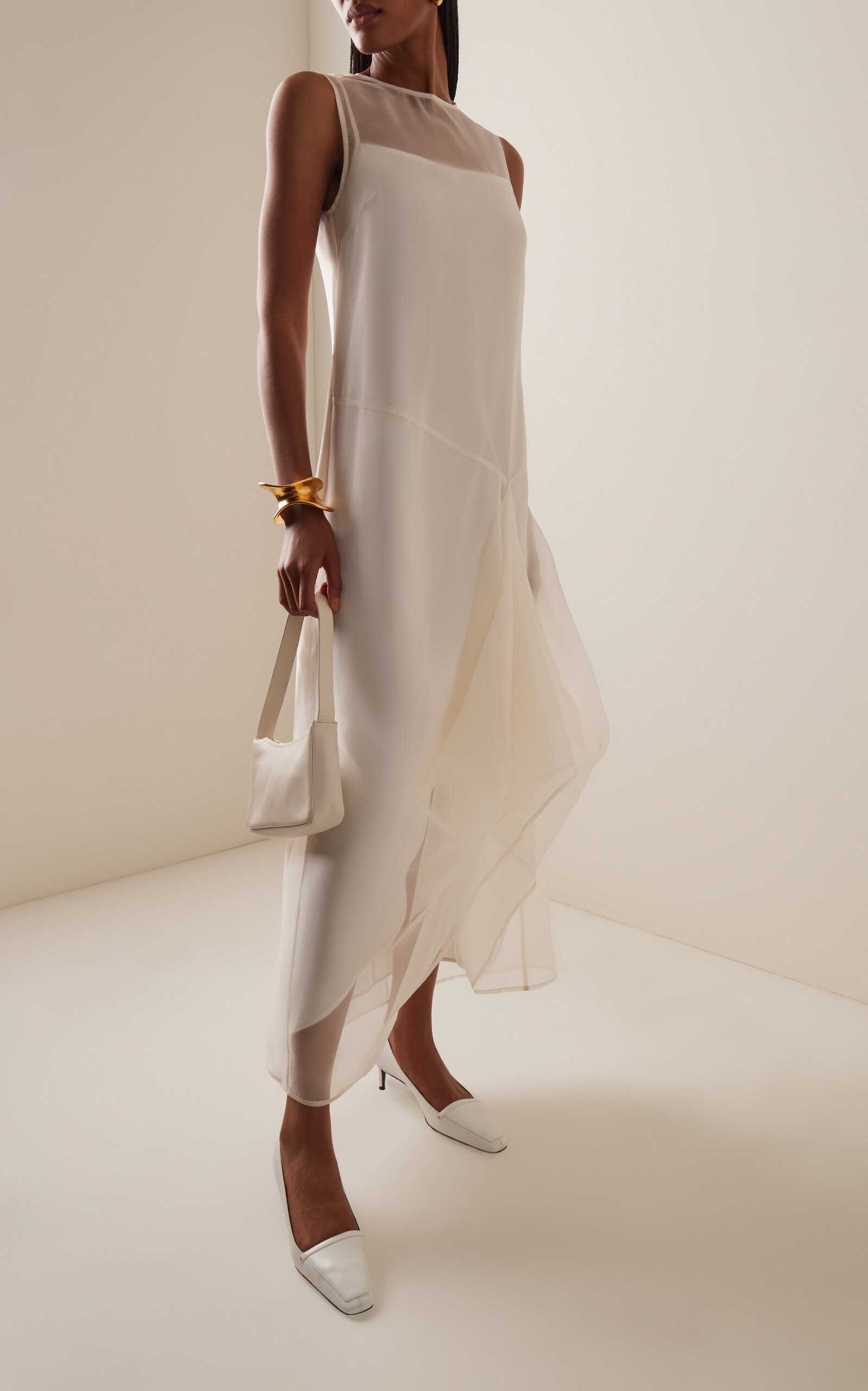 Viola Silk Midi Dress ivory - 2