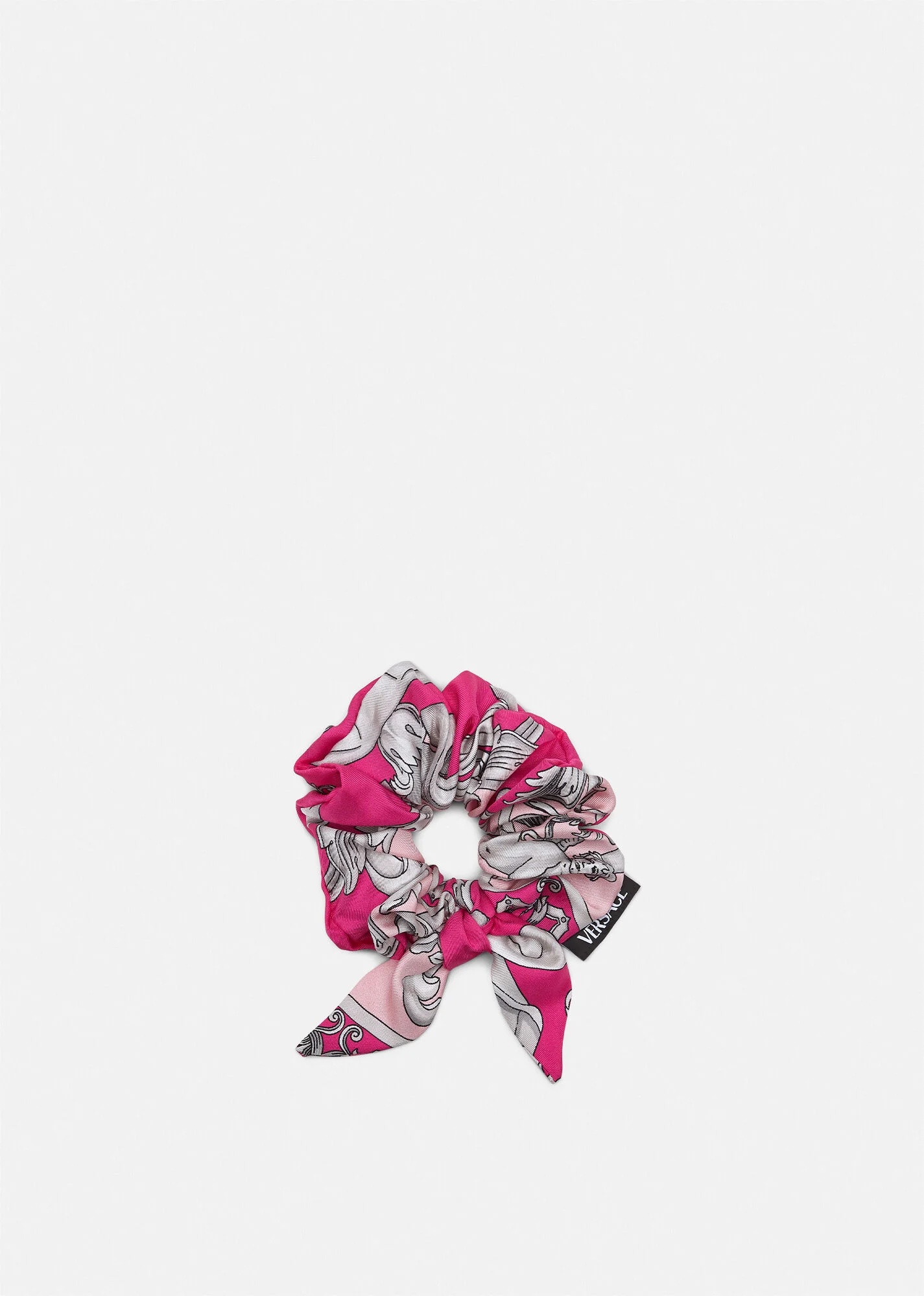 Sliver Baroque Silk Scrunchie - 1