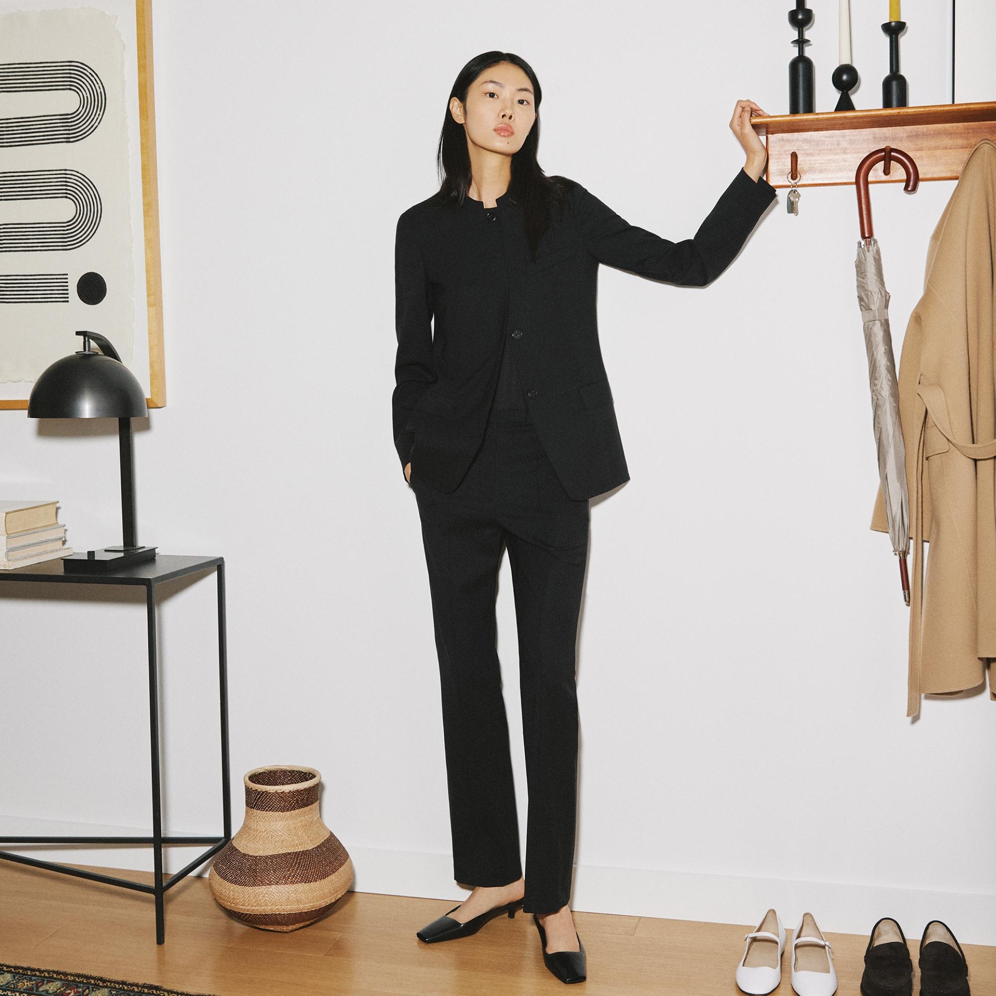 Stand-Collar Blazer in Wool Gabardine - 8