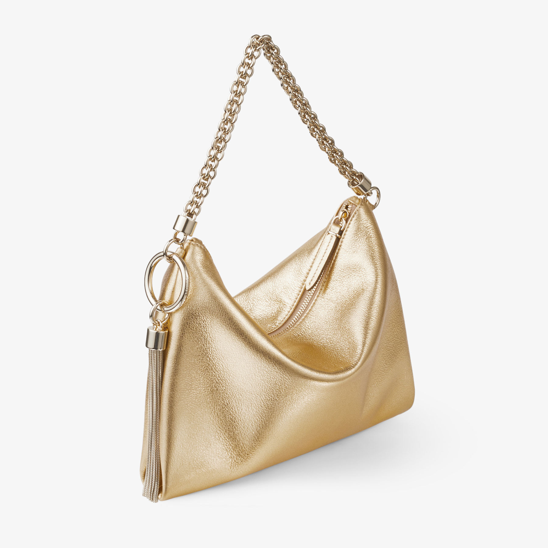 Callie
Gold Metallic Leather Clutch Bag With Chain Strap - 4