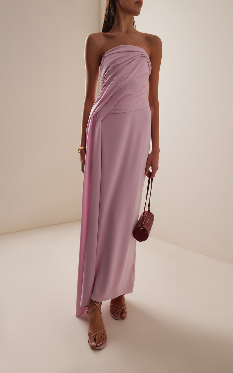 SIGNIFICANT OTHER Exclusive Genesis Strapless Draped Crepe Maxi Dress pink outlook