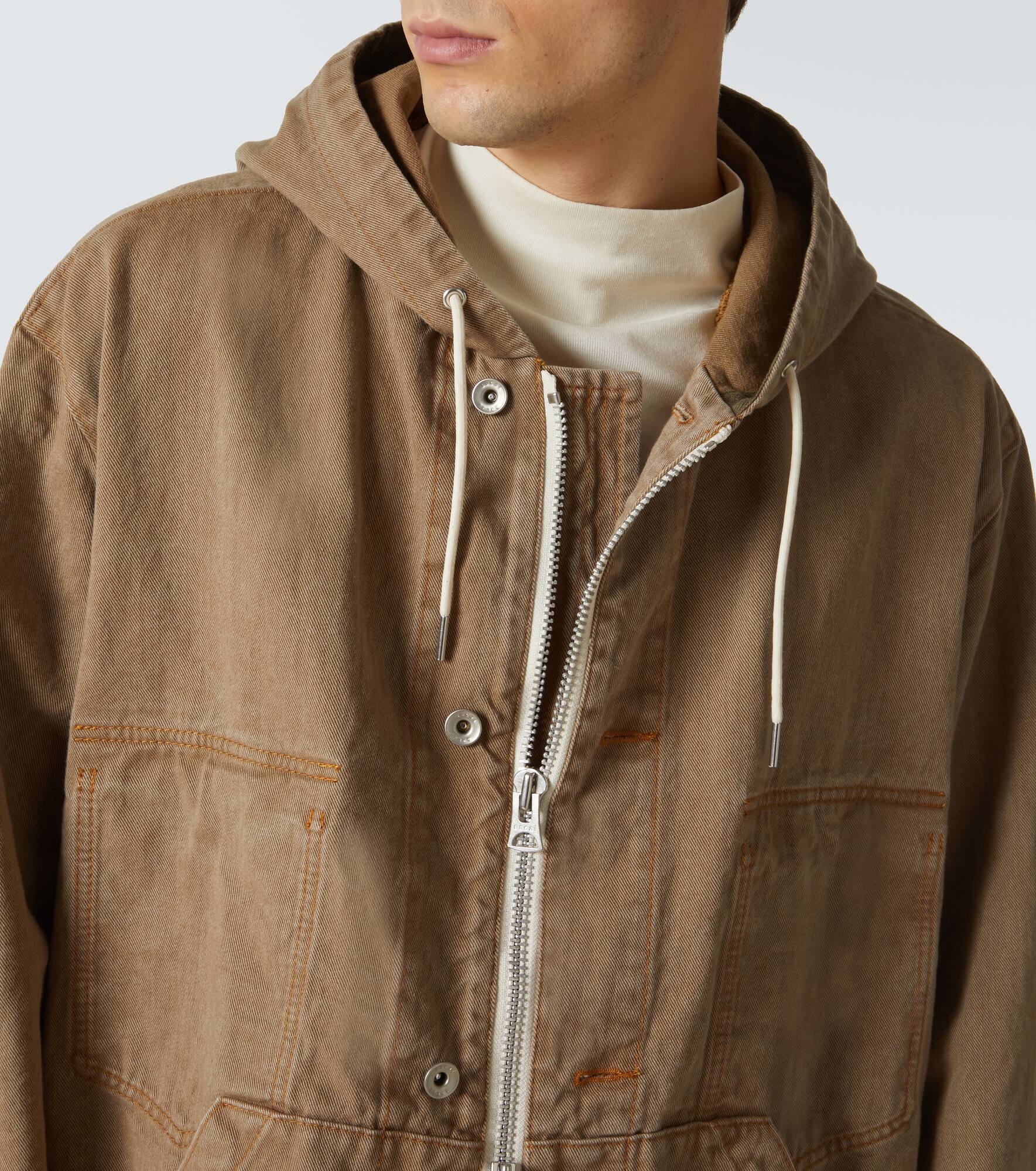 Hooded denim jacket - 5